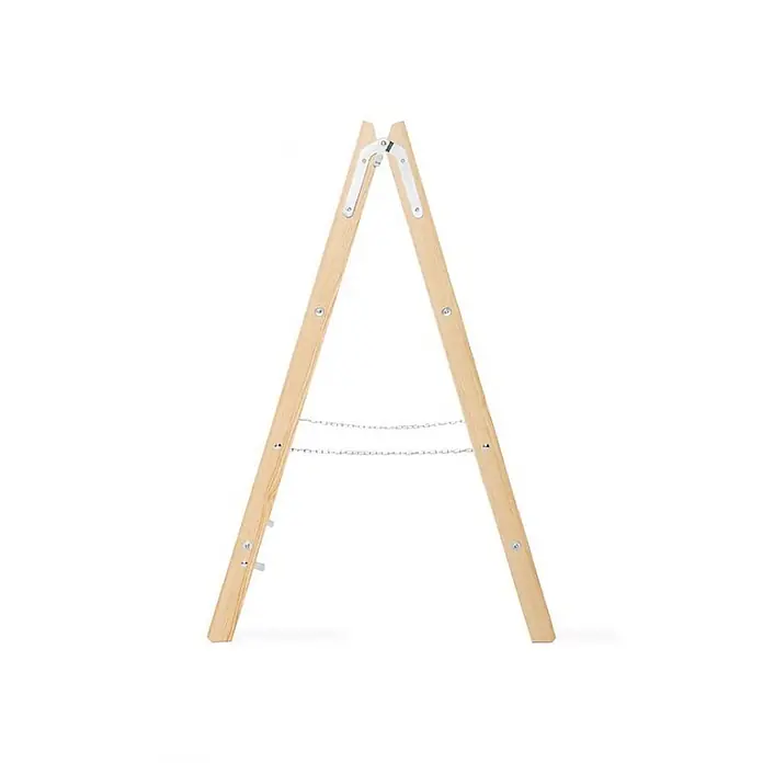 Wood Double Giraffe Holz-Sprossen-Stehleiter 2x4 Sprossen 132cm -  - Heller A-Rahmen aus Holz mit Metallscharnieren und zwei Ketten zur Stabilisierung.