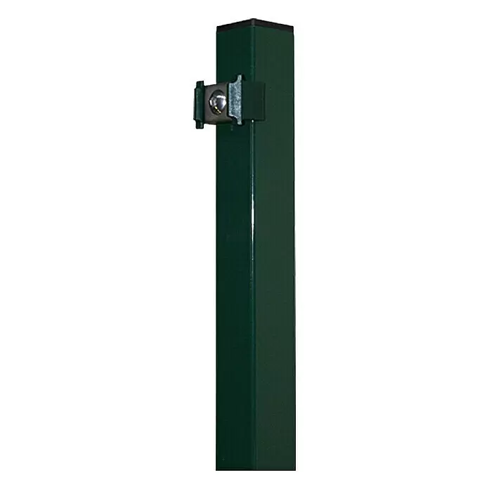 Hadra Zaunpfosten - Grün, 40 x 40 x 1.500 mm, Metall - Detailaufnahme