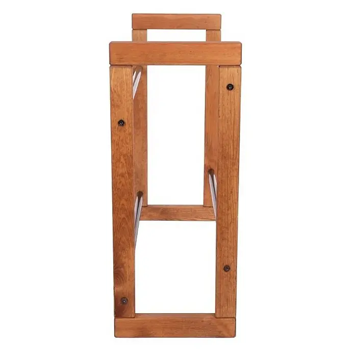 Getränkekistenregal HARZ 85x112x35cm 6 Kisten auf 2 Ebenen Braun geölt -  - Brauner Wäscheständer aus Holz mit Metallstangen zum Aufhängen von Wäsche.
