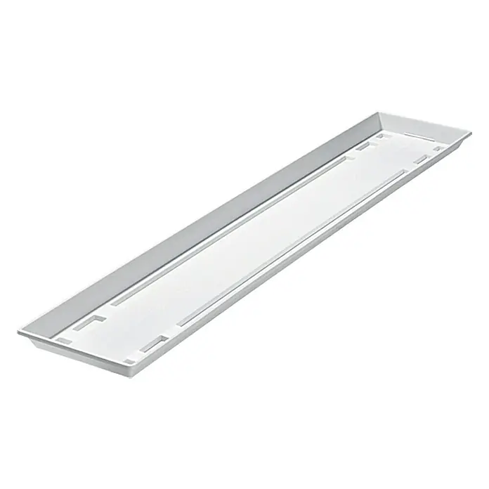 Geli Standard Plato para maceta de balcón - Longitud exterior máx.: 80 cm, Blanco - Bandeja blanca rectangular para plantas, ideal para interiores, muestra su estética minimalista y funcionalidad para plantas de interior.