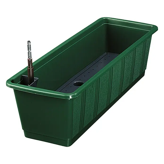 Geli Aqua Green Plus Bewässerungsbalkonkasten - Max. Außenlänge: 60 cm, Grün - Der grüne Blumenkasten mit Bewässerungssystem ist ideal für Balkon und Terrasse, um Pflanzen optimal mit Wasser zu versorgen.