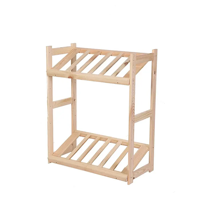 Getränkekistenregal SPREEWALD 86x70x33cm 2 Ebenen Natur -  - Helles Naturkiefernholz-Etagenbettgestell mit zwei Lattenrostebenen.