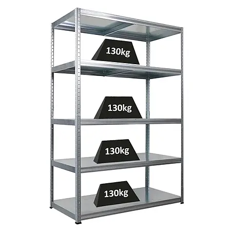 Schwerlastregal Steel Eagle HxBxT 180x120x60cm Fachlast 130kg Verzinkt