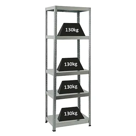 Schwerlastregal Steel Eagle HxBxT 180x60x40 cm Fachlast 130kg Verzinkt