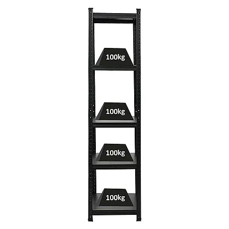 All Black Series Schwerlastregal Ragnar 180x45x45cm 100kg Matt Schwarz