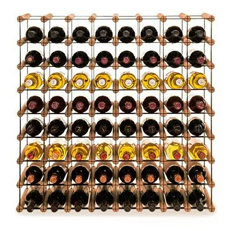 Modulares Weinregal VINOTECA MOD 82,5x82,5x24,5cm 8x8 Flaschen Braun geölt