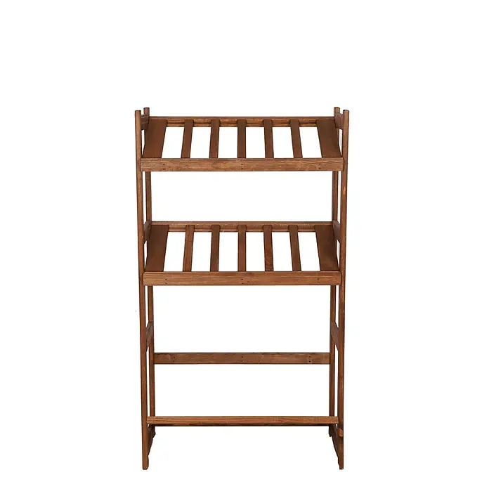 Getränkekistenregal SPREEWALD 124x70x33cm 3 Ebenen Braun geölt -  - Braunes Holzregal mit zwei Lamellenböden.