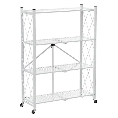 KLAP klappbares Regal auf Rollen 4 Fachböden 200kg HxBxT 127x72x34cm Weiß