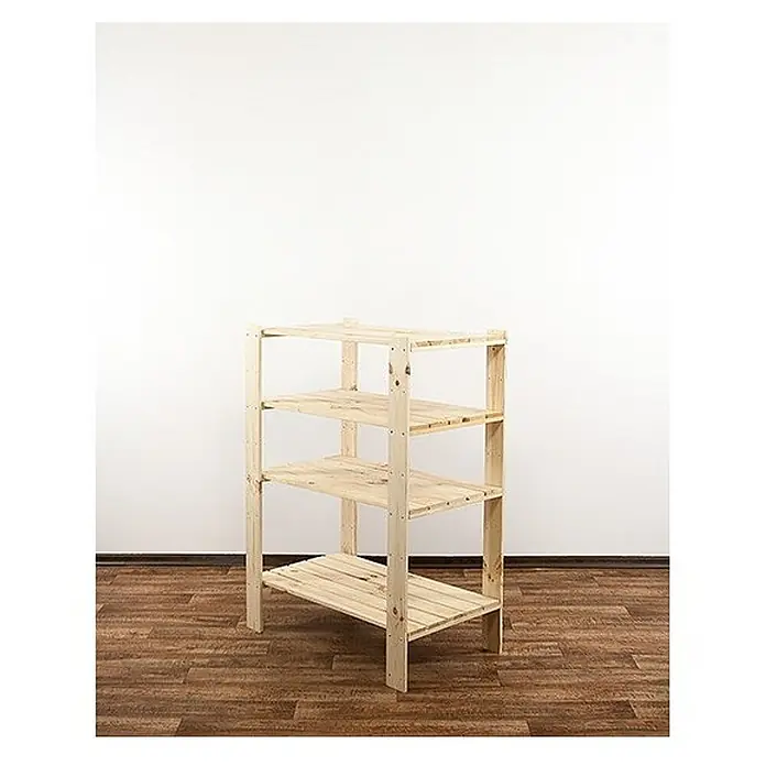 Holzregal WOODLAND HxBxT 115x80x50cm 120kg 4 Fachboden Kiefernholz Natur -  - Helles Holzregal mit 4 Ebenen zur Aufbewahrung.