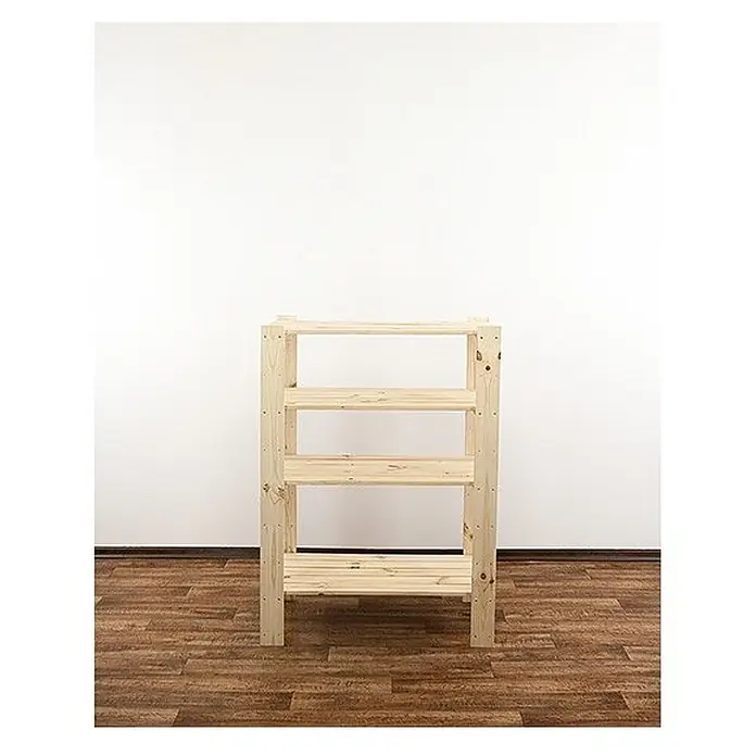 Holzregal WOODLAND HxBxT 115x80x50cm 120kg 4 Fachboden Kiefernholz Natur -  - Helles Holzregal mit vier Etagen.