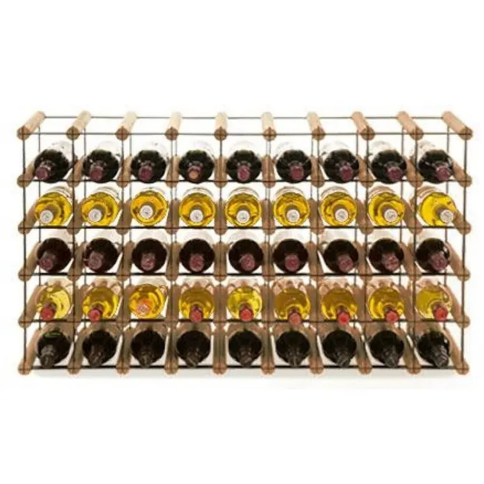 Modulares Weinregal VINOTECA MOD 52,5x92,5x24,5cm 9x5 Flaschen Braun geölt -  - Braunes Weinregal aus Holz mit 5 Etagen, das 40 Flaschen Rot- und Weißwein aufnimmt.