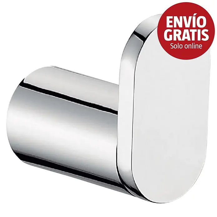 Bath Stage B-Moon Toallero de gancho - 1 ud., Cromo, Brillante - Elegante gancho de pared cromado para abrigos o toallas.