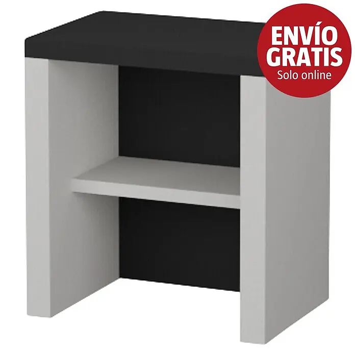 Sotnas Mesa de barbacoa para barbacoa Brasilia - Blanco/Negro, An x Pr x Al: 80 x 55 x 88 cm, Sin fregadero - Estantería compacta en blanco y negro con un estante interior.