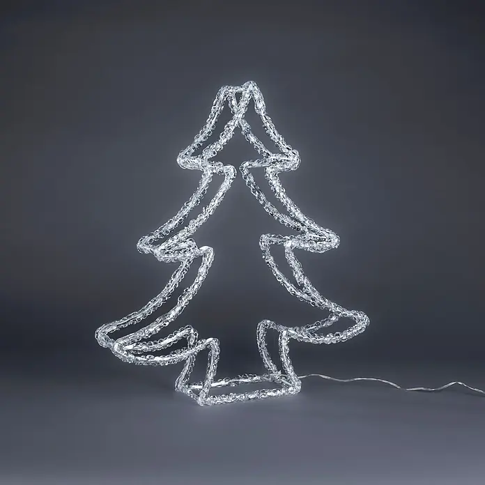 Konstsmide LED-Weihnachtsbaum - Außen, 45,5 cm, 131 Stk., Lichtfarbe: Warmweiß, Netzbetrieben - Leuchtende LED-Weihnachtsbaumdekoration aus klarem, strukturiertem Kunststoff.