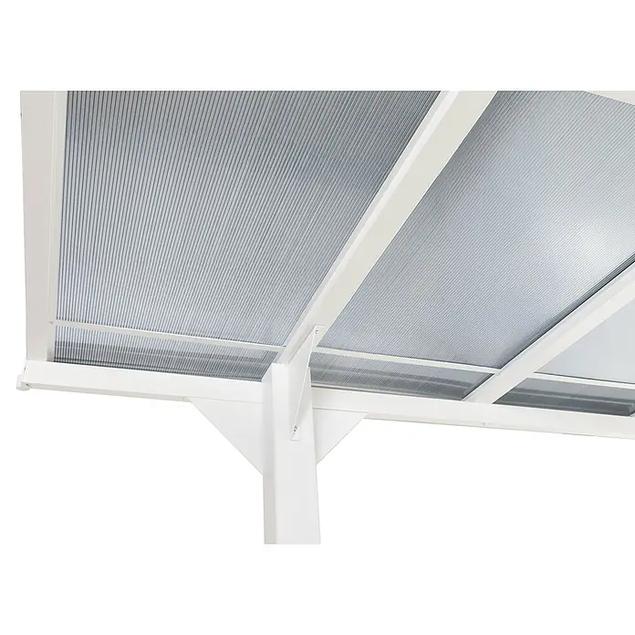 Alu-Carport 249x604x316cm 10cm-Gestell Polycarbonat-Dach 3x6m Weiß -  - Weiß gerahmtes Polycarbonat-Terrassendach oder Carportdach.