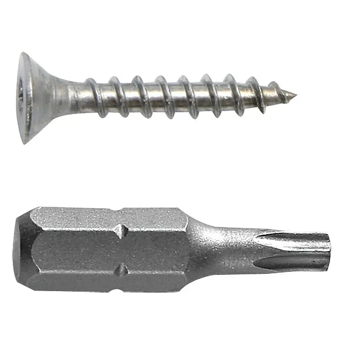 BaukulitVox Tornillo especial para paneles de revestimiento - Acero inoxidable, Diámetro: 3,5 mm, Largo: 20 mm - Tornillo de cabeza avellanada con inserto de broca a juego para atornillar con precisión.