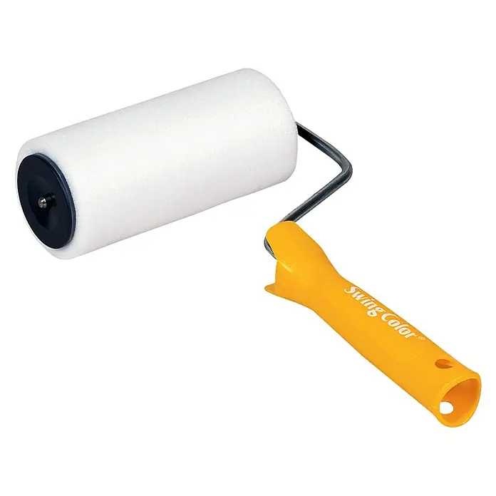 swingcolor Spezialroller für Struktur- und Raufaser Effekt - Breite: 18 cm - Farbroller mit gelbem Griff der Marke Swing Color, ideal für glatte Oberflächen.