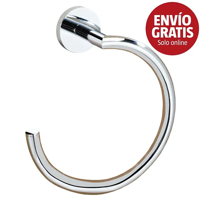 Bath Stage B-Good Toallero de anilla - Ancho: 19 cm, Cromo, Brillante - Anillo toallero circular cromado para baño.