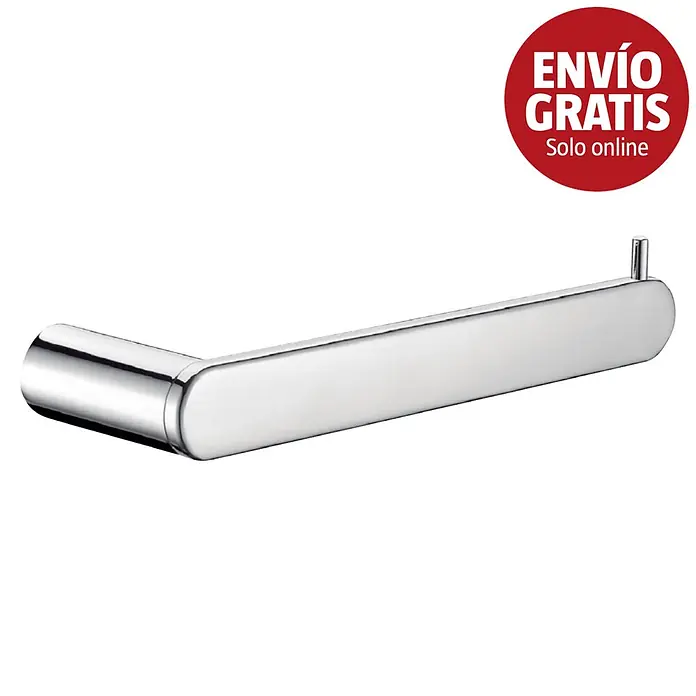 Bath Stage B-Moon Toallero de anilla - Cromo, Ancho: 22 cm, Brillante - Elegante portarrollos de papel higiénico de cromo pulido con diseño moderno en forma de L y tope.