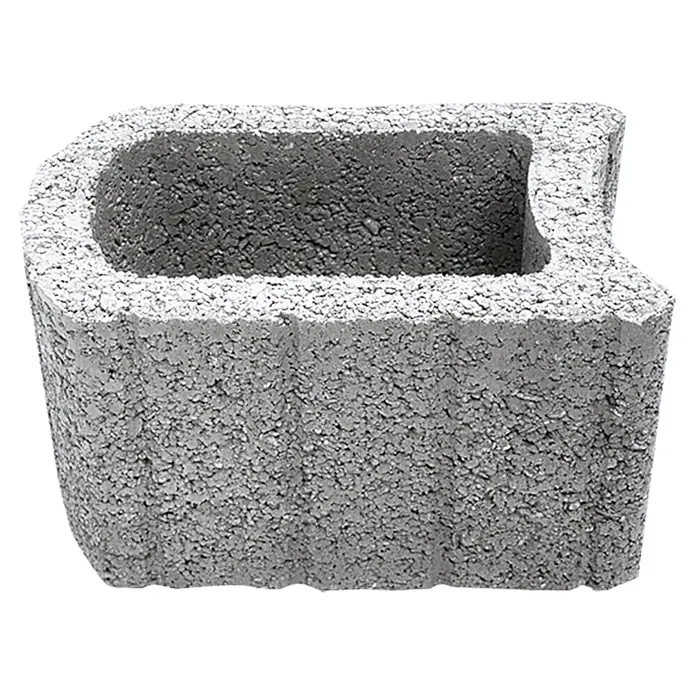 Christoph Pflanzstein Multistein - Grau, 45 x 30 x 30 cm, Beton - Grauer Zementblock mit einer rechteckigen Aussparung, ideal für Bauprojekte und Landschaftsgestaltung.