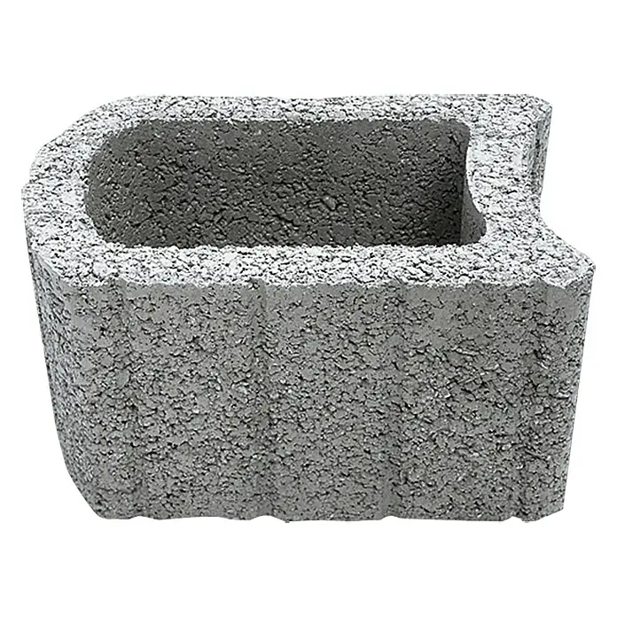 Christoph Pflanzstein MultisteinGrau, 45 x 30 x 30 cm, Beton - Grauer Zementblock mit einer rechteckigen Aussparung, ideal für Bauprojekte und Landschaftsgestaltung.