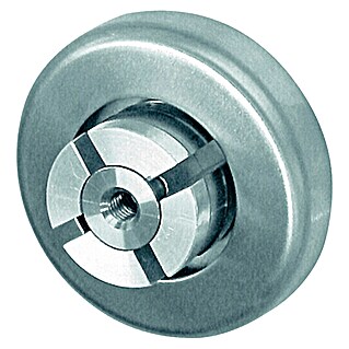 Treba Frewa Wandendhalter mit Rosette, E15 (Edelstahl V2A, Geeignet für: Metallhandlauf Ø 42,4 x 2 mm)