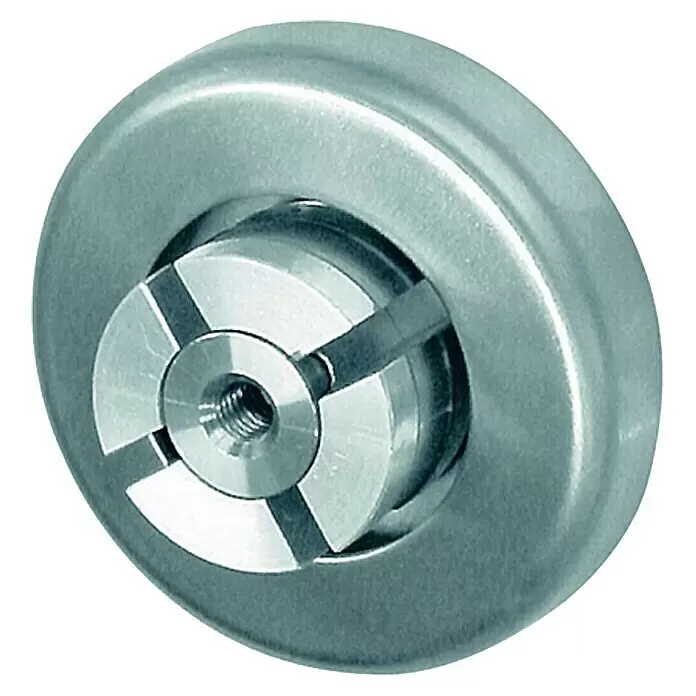 Treba Frewa Wandendhalter mit Rosette, E15 - Edelstahl V2A, Geeignet für: Metallhandlauf Ø 42,4 x 2 mm
