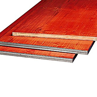 3-Schicht-Schaltafel (150 x 50 x 2,1 cm, Fichte/Tanne, Imprägniert, Rot)