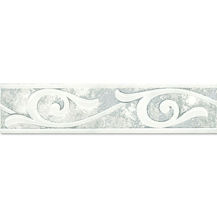 Fliesenbordüre Marmor Raute (4,5 x 20 cm, Grau, Glasiert)