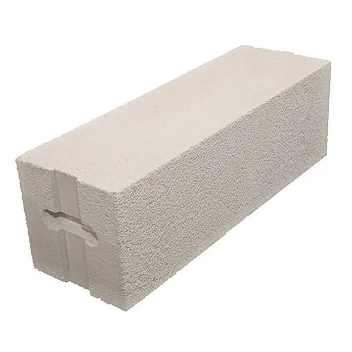 Porenbetonstein PP2 - 60 x 17,5 x 19,9 cm, Druckfestigkeit: Klasse 2, Rohdichte: 0,4 kg/dm³ - Nahaufnahme eines Porenbetonsteins, der für den Bau verwendet wird. Ideal für energieeffizientes Bauen mit guter Wärmedämmung.