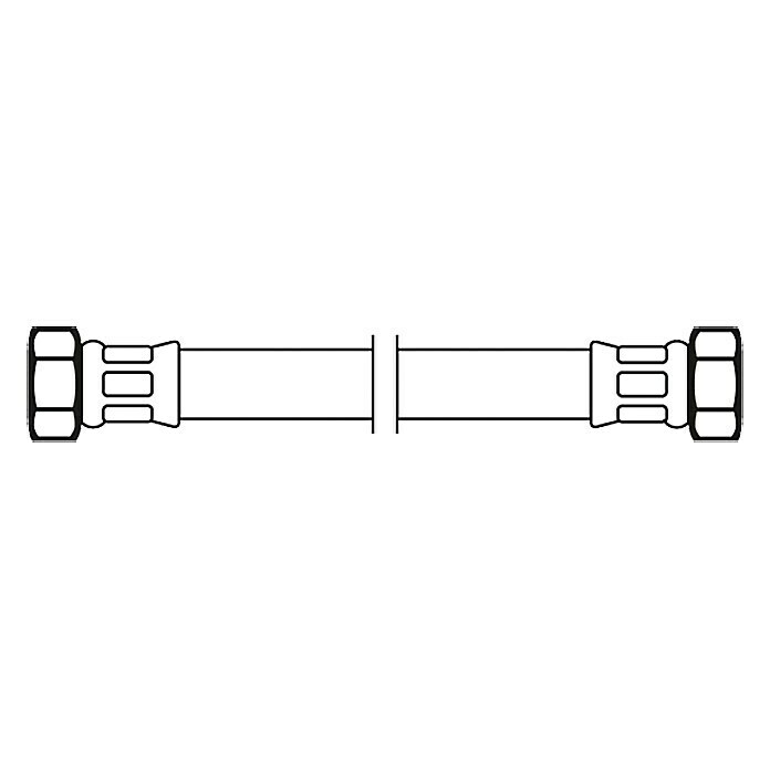 Flexo Anschlussschlauch⅜″/⅜″, Länge: 20 cm Front View