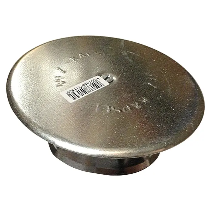 Kaminlochdeckel - Durchmesser: 110 mm - 130 mm, Verzinkt - Runde verzinkte Metallkappe mit Zentralschraube, zum Verschließen von Rohren oder Lüftungsöffnungen.
