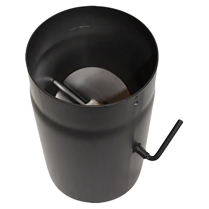 Bertrams Ofenrohr - Ø x L: 150 x 250 mm, Mit Drosselklappe, Senotherm lackiert, Schwarz Metallic - Ansicht von oben