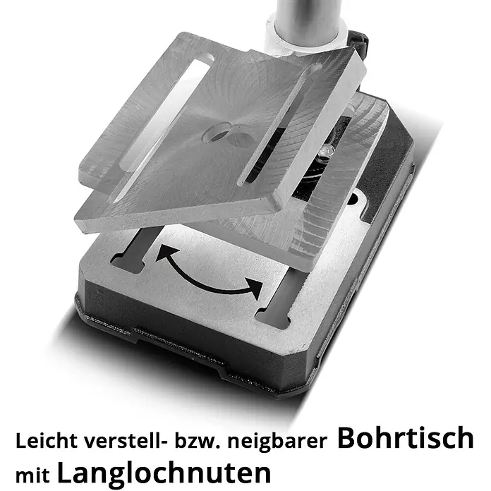 BD-350 ST Säulenbohrmaschine 350W Leistung 620-2.620 U/min Ø 13 mm -  - Metallischer Bohrtisch, leicht verstell- und neigbar, mit Langlochnuten.