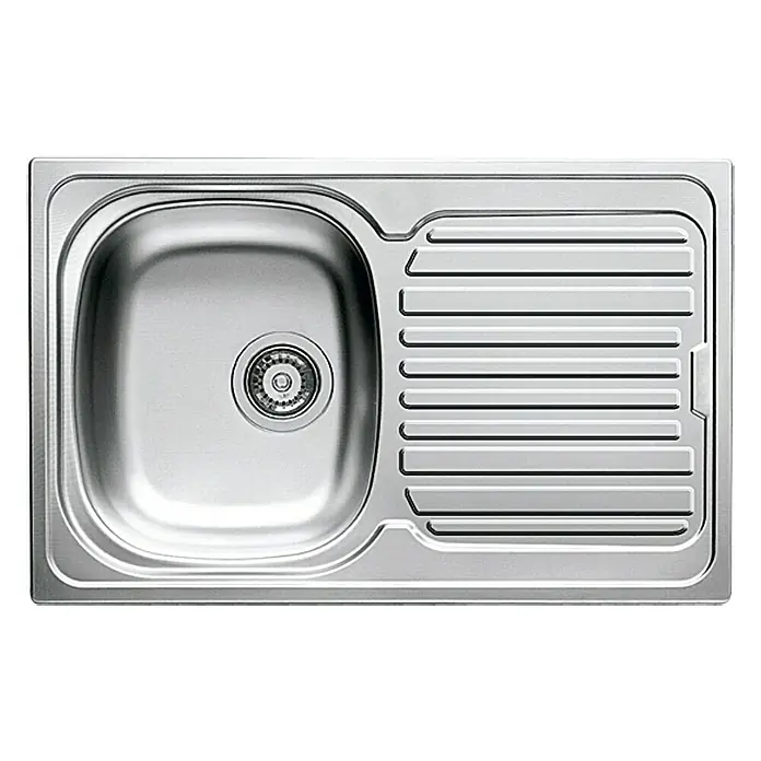 Admiral Einbauspüle Aurora - 79 x 50 cm, Edelstahl, Glatt - Spüle aus Edelstahl mit Abtropffläche, ideal für moderne Küchen. Robuste Ausführung für den täglichen Gebrauch.
