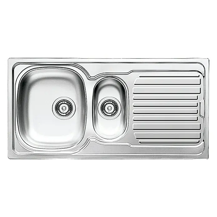 Admiral Einbauspüle Aurora - 100 x 50 cm, Edelstahl, Anzahl Becken: 1,5 Stk. - Spültisch aus Edelstahl mit zwei Becken und Abtropffläche für die Küche. Praktisches Design für den täglichen Gebrauch in der Küche.