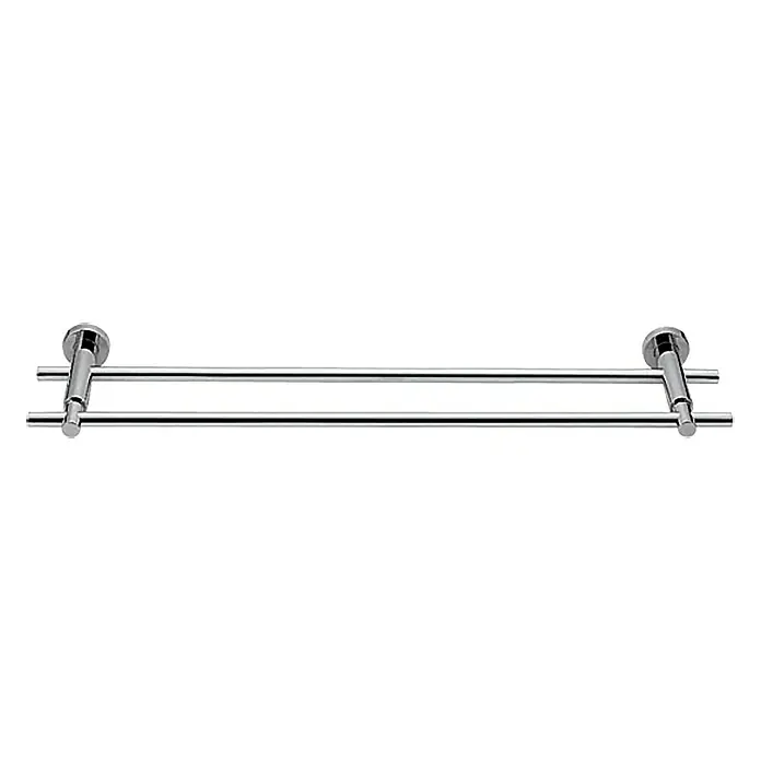 Tesa Toallero de barra LO212 - Ancho: 70 cm - Toallero cromado de dos barras para el baño, ideal para colgar toallas.
