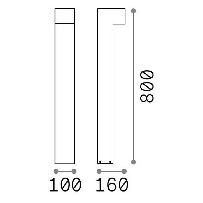 Ideal Lux Sirio, 80cm Bodeneinbaulicht, Grau, LED 1100lm, IP65 - 