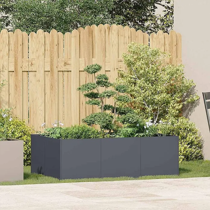 vidaXL Pflanzkübel Anthrazit 120x80x40 cm Stahl - 