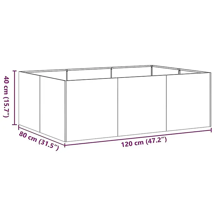 vidaXL Pflanzkübel Anthrazit 120x80x40 cm Stahl - 