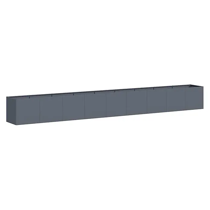 vidaXL Pflanzkübel Anthrazit 360x40x40 cm Kaltgewalzter Stahl -  - Langes, dunkelgraues, rechteckiges Pflanzgefäß mit mehreren Fächern.