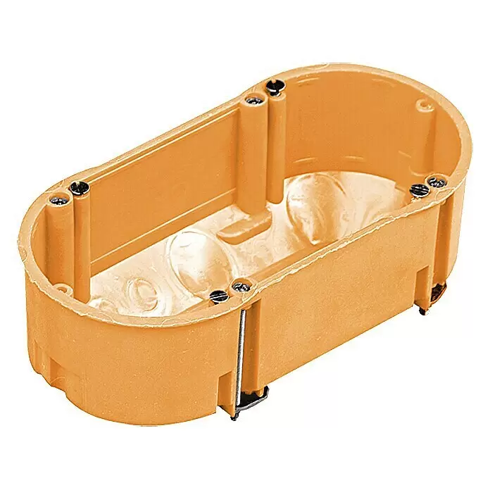 Hohlwanddose Doppelt - 70 x 47 mm, 2-fach, Orange, 1 Stk.