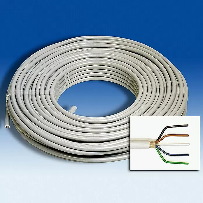 Mantelleitung NYM-J 5x1,5 mm² - Anzahl Adern: 5, 1,5 mm², 50 m