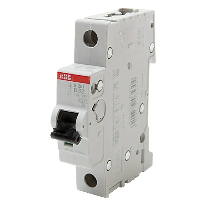 ABB System pro M compact Sicherungsautomat S201 B32A - B, 32 A, 6 kA, 1 Stk. - Ein ABB S 201 B32 Leitungsschutzschalter zur Absicherung von Stromkreisen in Hausinstallationen und ähnlichen Anwendungen.