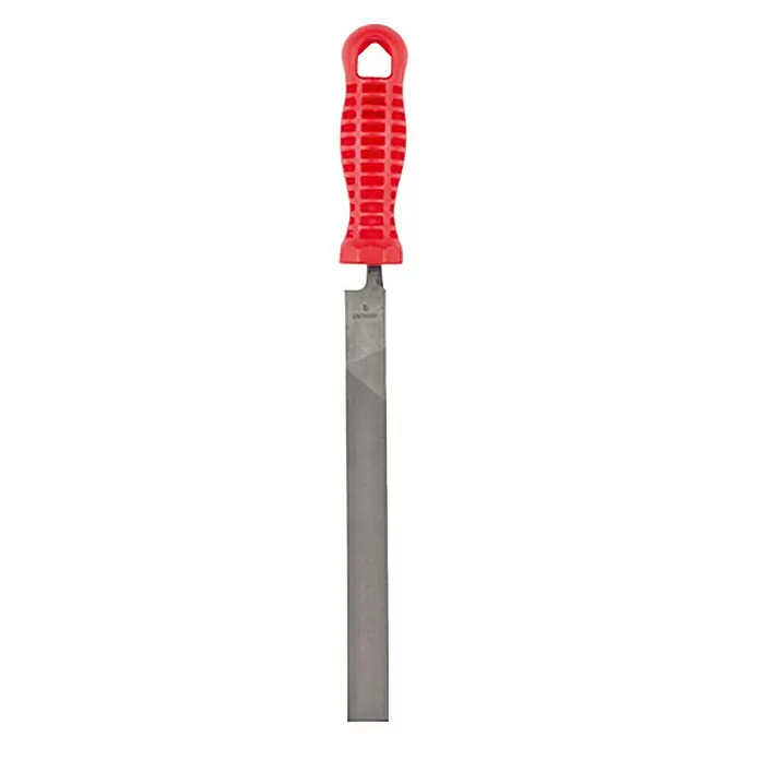 Wisent Mühlsägefeile - Hieb: 2/Mittel, Länge Feilenblatt: 150 mm - Hier ist eine Schlichtfeile mit rotem Griff. Präzises Werkzeug zum Glätten und Formen von Materialien für feine Arbeiten.