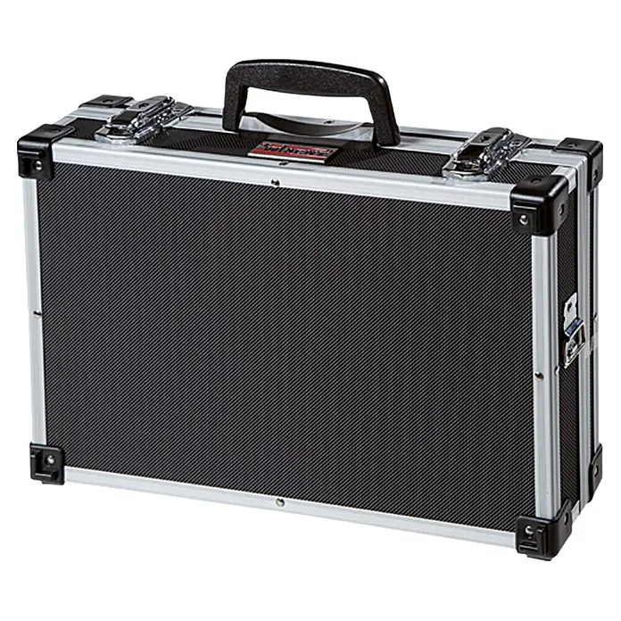 Wisent Maletín universal FUN S - L x An x Al: 400 x 250 x 90 mm, No incluye herramientas - Maletín de herramientas negro robusto con marco de aluminio y asa para un transporte seguro.
