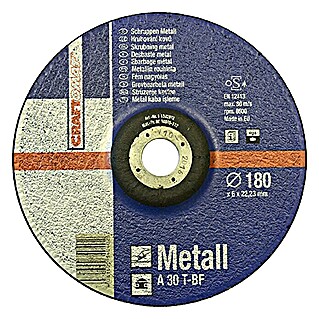 Craftomat Disco de desbaste A 30T-BF (Metal, Diámetro disco: 180 mm, Espesor disco: 6 mm)