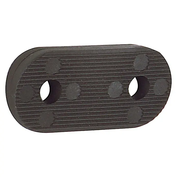 Sprenger Unterlegkeil - Geeignet für: 3 - 6 mm Schotklemmen, Kunststoff, 2 Stk. - Schwarzer, länglicher Gummiblock mit horizontalen Rillen und zwei Löchern. Ideal für verschiedene Anwendungen.