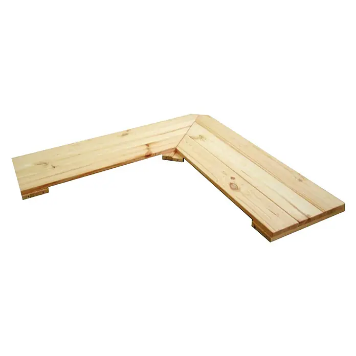 Regalux Regalsystem Heavy Eckboden - B x T: 82,2 x 28,2 cm, Holz - Eckiger Holzrahmen mit hellen Brettern, ideal für DIY-Projekte und rustikale Dekorationen. Robuste Konstruktion für vielseitige Anwendungen.