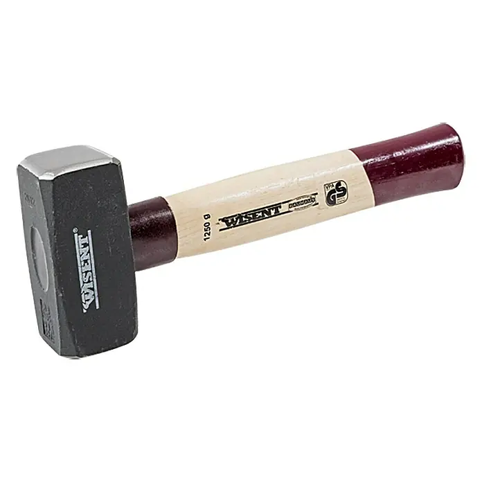 Wisent Fäustel - 1.250 g, Holz Hickory - Ein schwerer Wisent-Hammer mit einem Holzgriff, ideal für Bauarbeiten und Abbrucharbeiten. Robustes Werkzeug für Profis und Heimwerker.